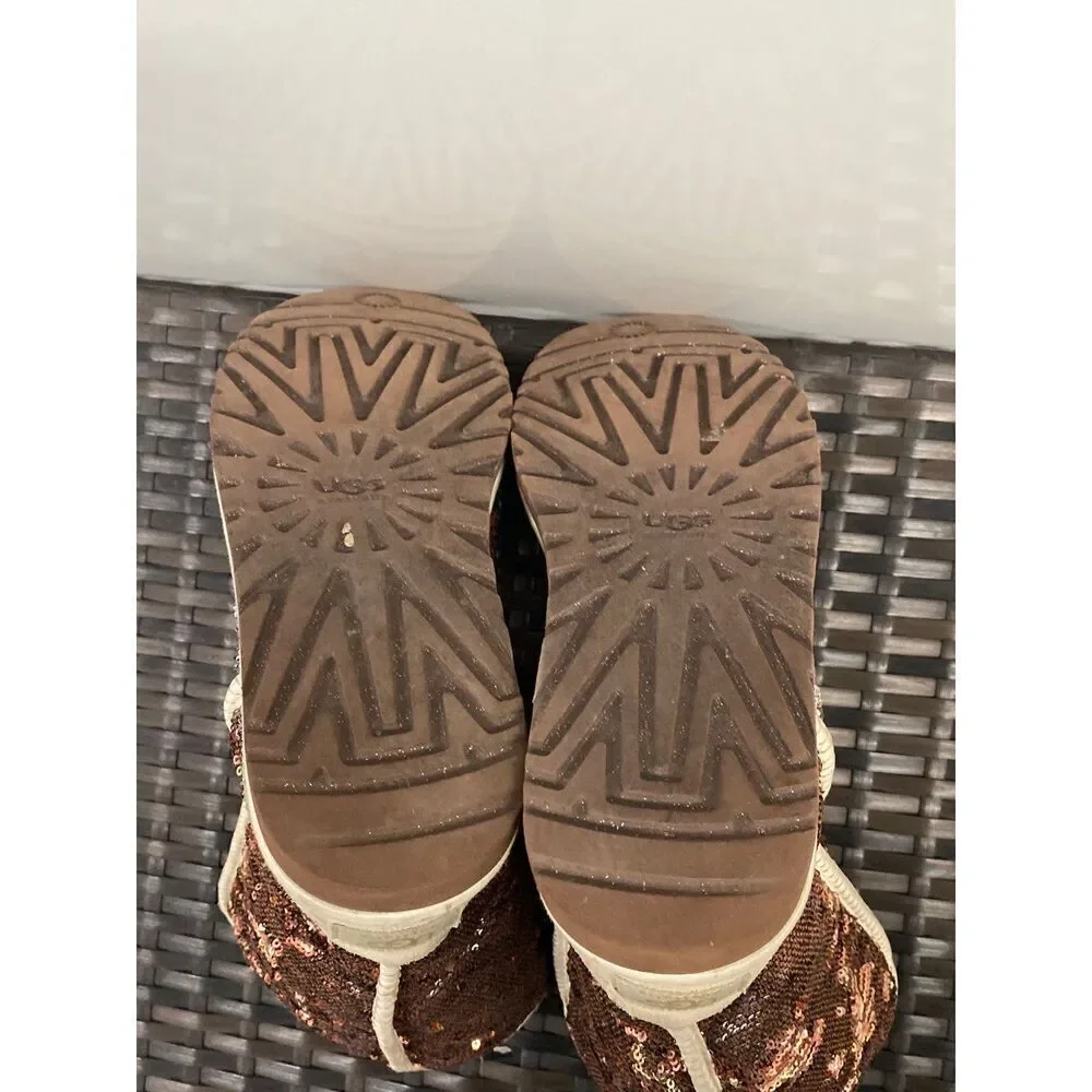UGGs Sequins silver bronze gold boots size 9